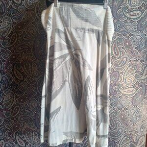 Tropical Print Strapless Women's Breezy Summer Dress